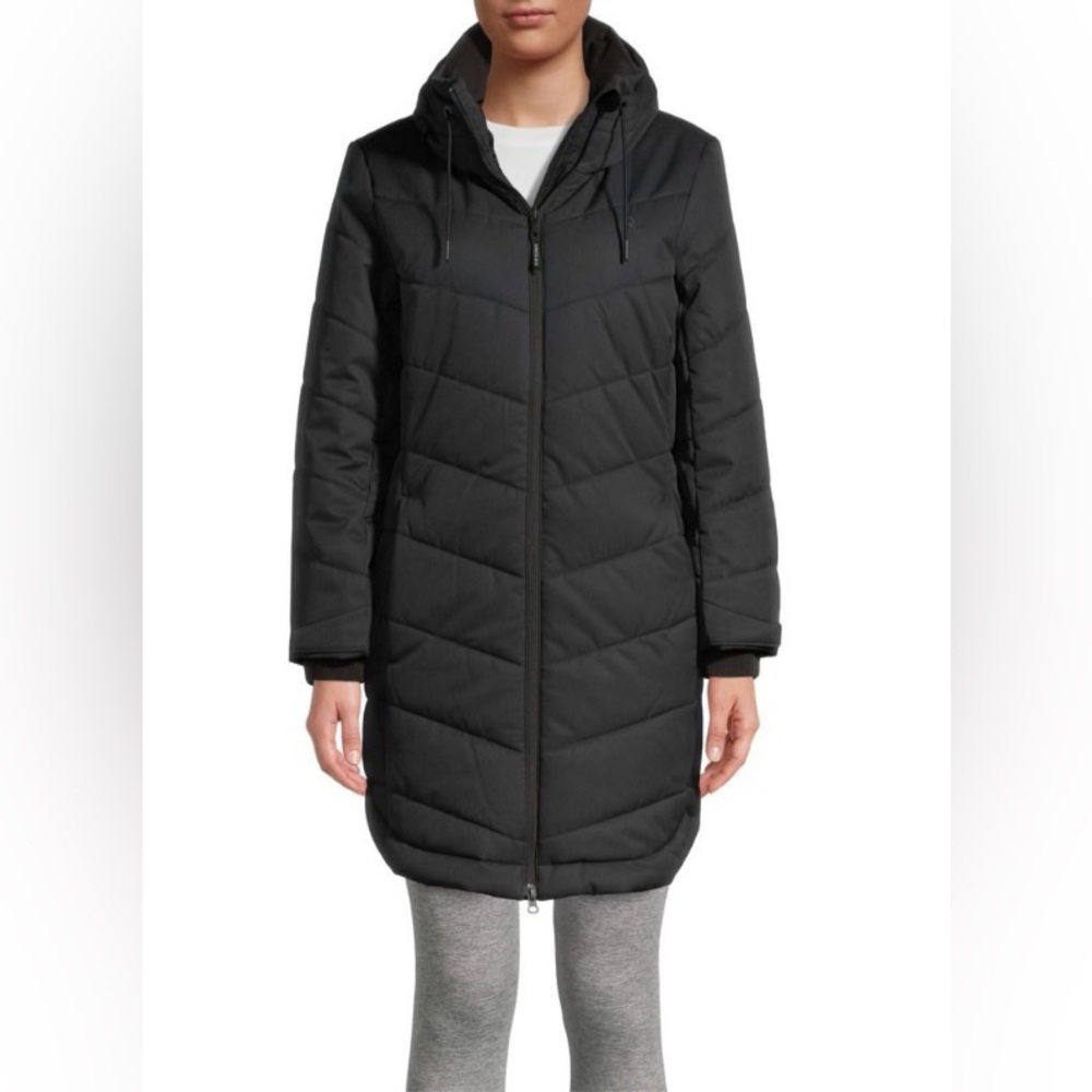 Ripzone Black Quilted Coat With Hood